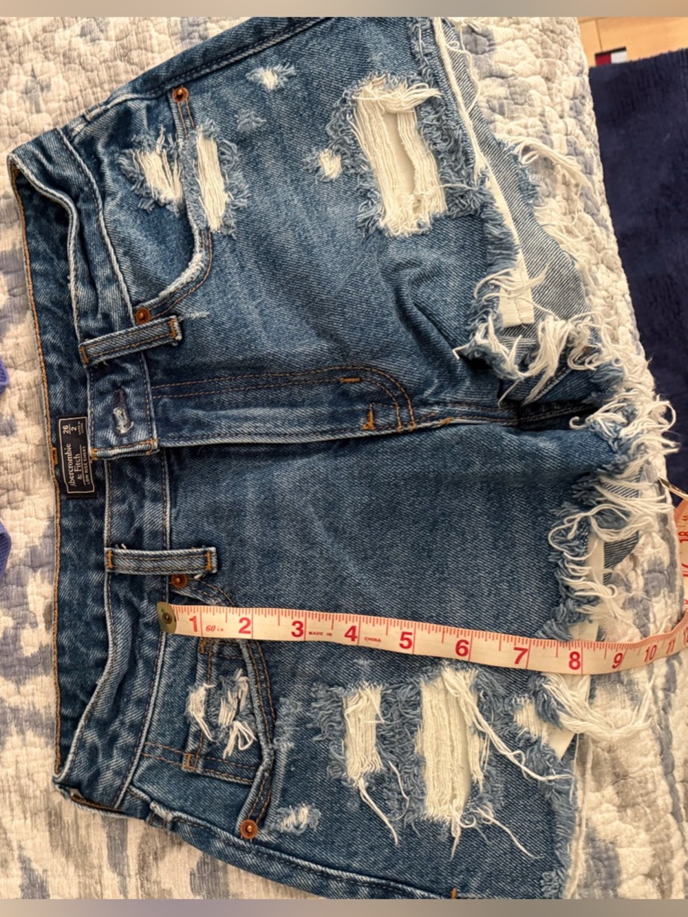 Distressed denim shorts by Abercrombie and Fitch. Size 2/26 - Picture 4 of 5